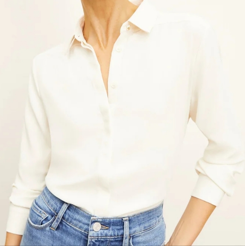 M.M. Lafleur The Lagarde Shirt - Eco Soft Wave Alabaster Size 10